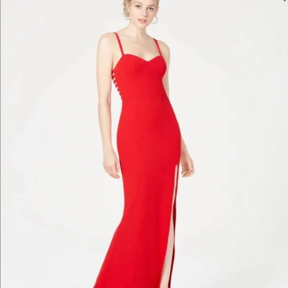 city studio red dress City Studio Womens Polka Dot Halter Party Dress Red 11